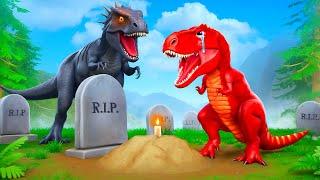 RIP T-Rex Mother: Tiny T-Rex’s Epic Revenge on Evil Black T-Rex! Jurassic World Stories