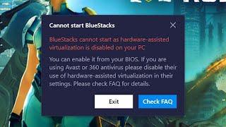 How To SOLVED BlueStacks virtualization Error