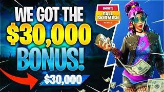 WE WON THE $30,000 BONUS! #FallSkirmish (Fortnite Battle Royale)