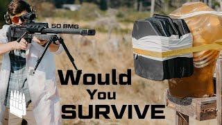 Can body armor stop a 50 CAL? Could You survive if it did?