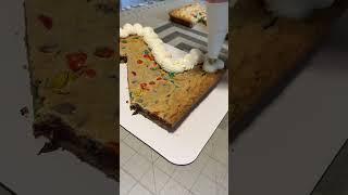 Letter Z cookie cake asmr #asmr #baking #cookiecake #cakedecorating #bakingasmr #baking #numbercake