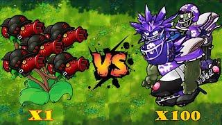 PVZ 1 Fusion 2.3 Challenge!!  1 Plants Fusion VS 300 Ultimate Obsidian Gargantuar - Who Will Win?