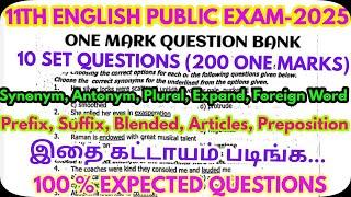 11Th English-Public Exam-2025-Expected One Marks-Most Important-Most Expected Questions@GRSUCCESSSTC