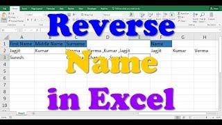 How to Reverse Name in Excel