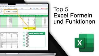 Top 5 Excel Befehle und Funktionen und Formeln, die du kennen solltest! [2024]