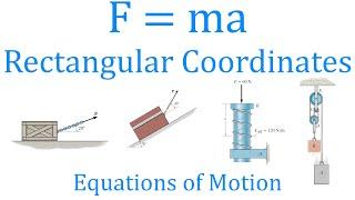 F=ma Rectangular Coordinates | Equations of motion | (Learn to Solve any Problem)