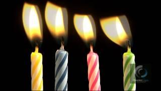 Birthday Candles blowing out, slow motion stock footage