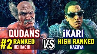 T8  QUDANS (#2 Ranked Heihachi) vs iKARI (High Ranked Kazuya)  Tekken 8 High Level Gameplay