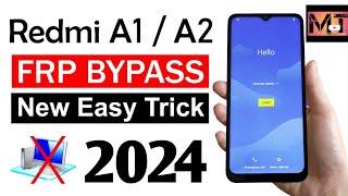 Redmi A1 Frp Bypass | Android SetUp Not Open | Talk Back Not Work | Without PC 2024