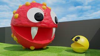 Pacman Vs Red Color Polkadot Monster (Level 4 Maze)