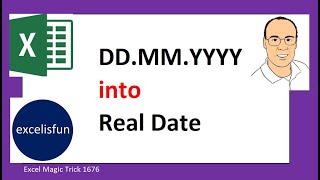 Convert SAP Dates to Real Dates in Excel. Excel Magic Trick 1676