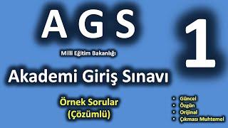 2025 AGS Örnek Sorular 1 - MEB Akademi Giriş Sınavı