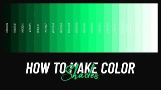 কি ভাবে কালার শেড তৈরি করবেন | How to Make Color Shades | Designhob