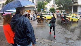 COPACABANA, Rio de Janeiro, Walking Tour BRAZIL — Rain Walk (Narrated)【4K】️