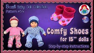 DIY Comfy Shoes for 15" dolls | Sami Baby doll collection pattern #5.4 • Sami Dolls Tutorials