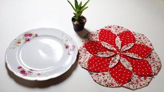 How To Make Fabric Folded Flower | DIY Placement | Thuy Craft