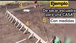 Como sacar escuadra con METRO para construir una CASA con las medidas 3, 4 y 5 #albañiles