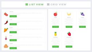 How to create the List Grid Views using HTML CSS and Javascript  --  List Grid View
