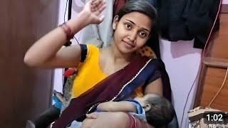 breastfeeding beautiful girl vlog indian new saree 2024