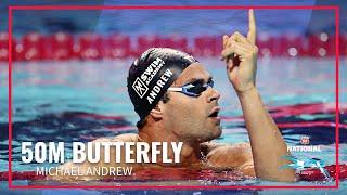 Michael Andrew Touches First for Victory in 50M Butterfly | 2023 Phillips 66 National Championships