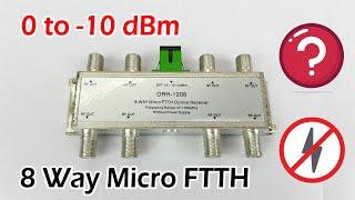 NEW 8 OUT Micro FTTH Receiver Without Power Supply ( 0 to -10dBm ) ORH -1208 Review Live Testing