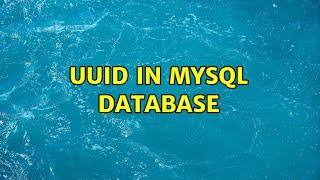 UUID in mysql database