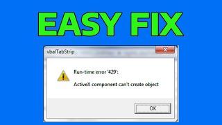 How To Fix Runtime Error 429 ActiveX Component Can't Create Object