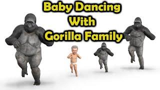 Gorilla Family VS Dinosaur Animation Cartoon