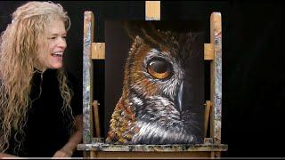 Learn How to Paint NIGHT OWL with Acrylic - Paint and Sip- Animal Portrait Step by Step Tutorial