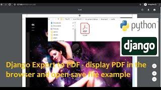 Django Export to PDF - display PDF in the browser and open-save file example