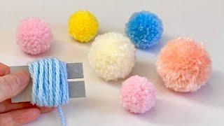 【毛糸】厚紙で作るポンポンの作り方／[Yarn] How to make   Cardboard Pom Pom Maker