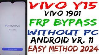 Vivo Y15 (1901) FRP Bypass Google Account Unlock/FRP Lock Unlock/Bypass Android 11 Without PC 2024