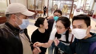 With Chinese visitors at the Egyptian Museum Cairo.