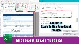 Microsoft Excel Page Break Preview and Scale to Fit Tutorial