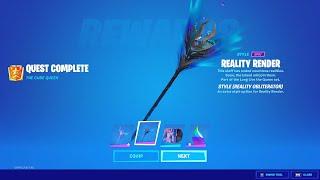 Deal damage to players with the Sideways Scythe Fortnite - How to unlock FREE Reality Render Pickaxe