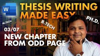 #3 Start new chapter from an odd page | Series: Thesis writing in Microsoft Word