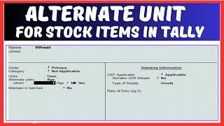 Use Alternate Unit for Stock Items in Tally ERP in Hindi | Tally me Alternate Unit Kaise Banaye