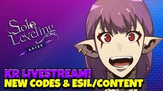 KR LIVESTREAM! CODES/ESIL AND NEW CONTENT! [Solo Leveling: Arise]