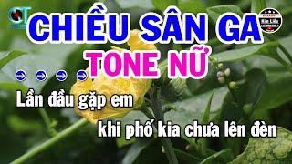 Karaoke Chiều Sân Ga Tone Nữ ( G#m ) Nhạc Sống Hay || Karaoke Kim Liễu