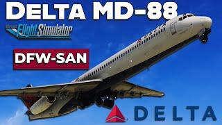 Delta MD-88 Thanksgiving Special: Live Flight from Dallas to San Diego!