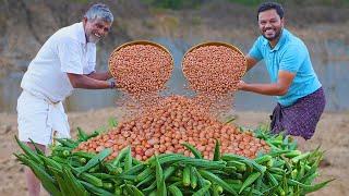 Peanuts Okra Recipe | Fried Okra Recipe | Peanut Recipe | Grandpa Kitchen