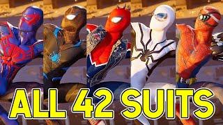 ALL 42 Spider-Man SUITS & COSTUMES (Every Suit + New Far From Home and All DLC Suits) Spider-Man PS4