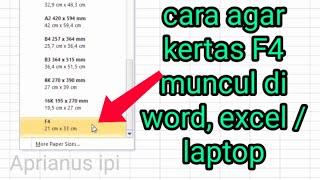 Cara mengatasi kertas F4 tidak terdeteksi di word dan excel 100% berhasil