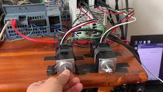 Sync two servo motor Mitsubishi Using PLC from Siemen.