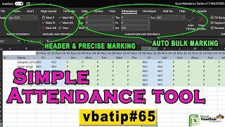 attendance tracker in excel vba - vbatip#65 - free download