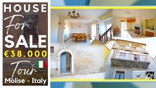 CHEAP STONE house in good condition for sale in ITALY, MOLISE  3 bedroom, cellar, house is habitable