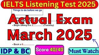 08, 15 & 22 MARCH 2025 REAL IELTS LISTENING TEST WITH ANSWERS | IDP & BC