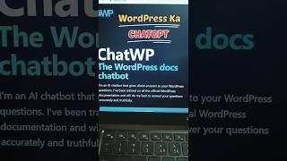 A FREE AI Chatbot for WordPress : CHATGPT like  Results #shorts #wordpress #webrpoint #youtubeshorts