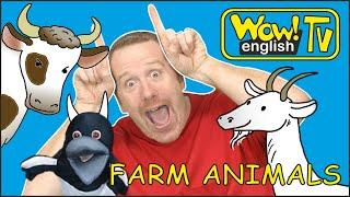 Steve and Maggie with Farm Animals | Free Animal Song for Kids from Wow English TV