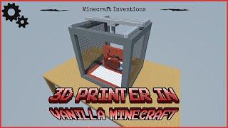 3D printer in vanilla minecraft with realistic movment | 16x16x16 printing area